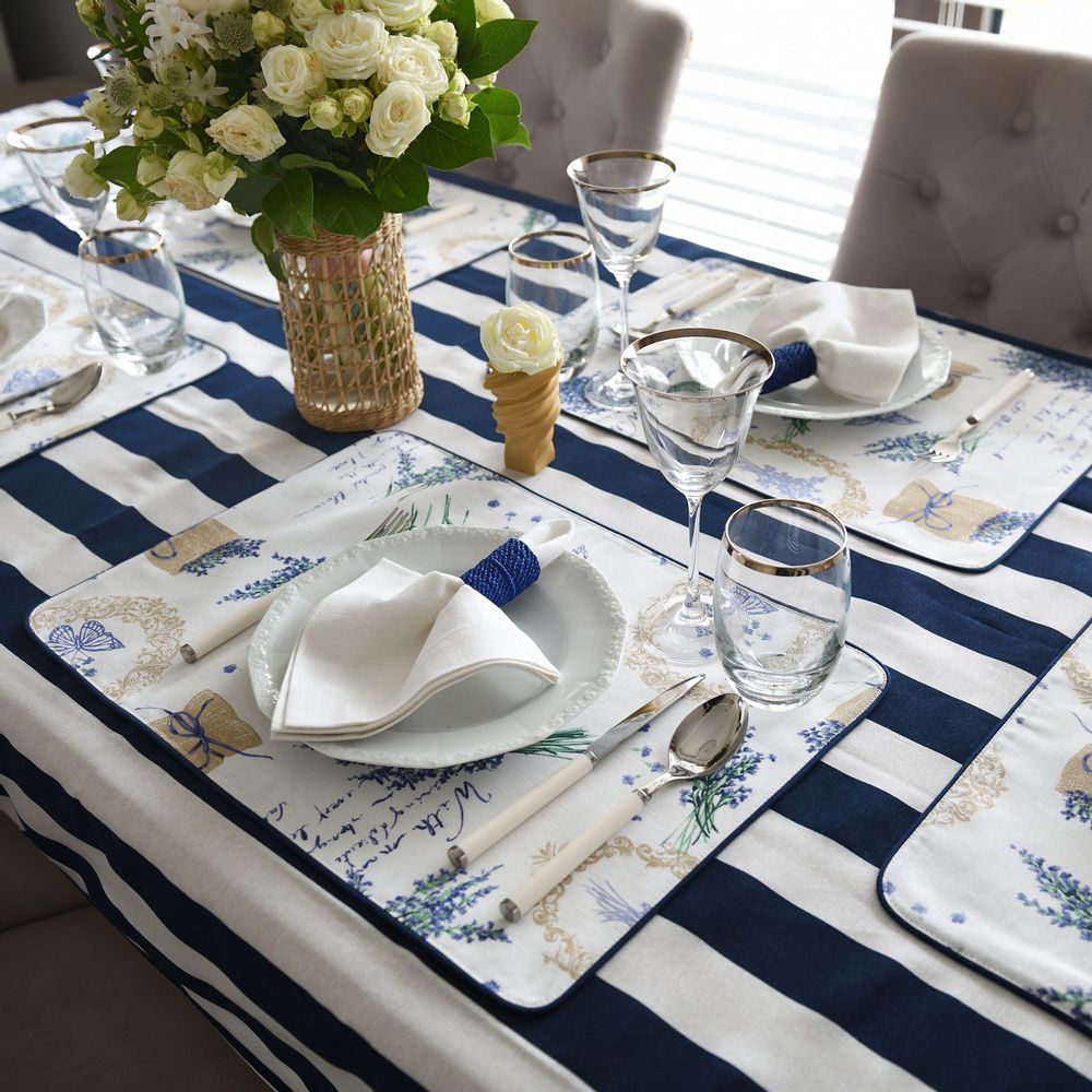 Nappes - Nappe de table Dandy Navy Blue - ROSEBERRY HOME