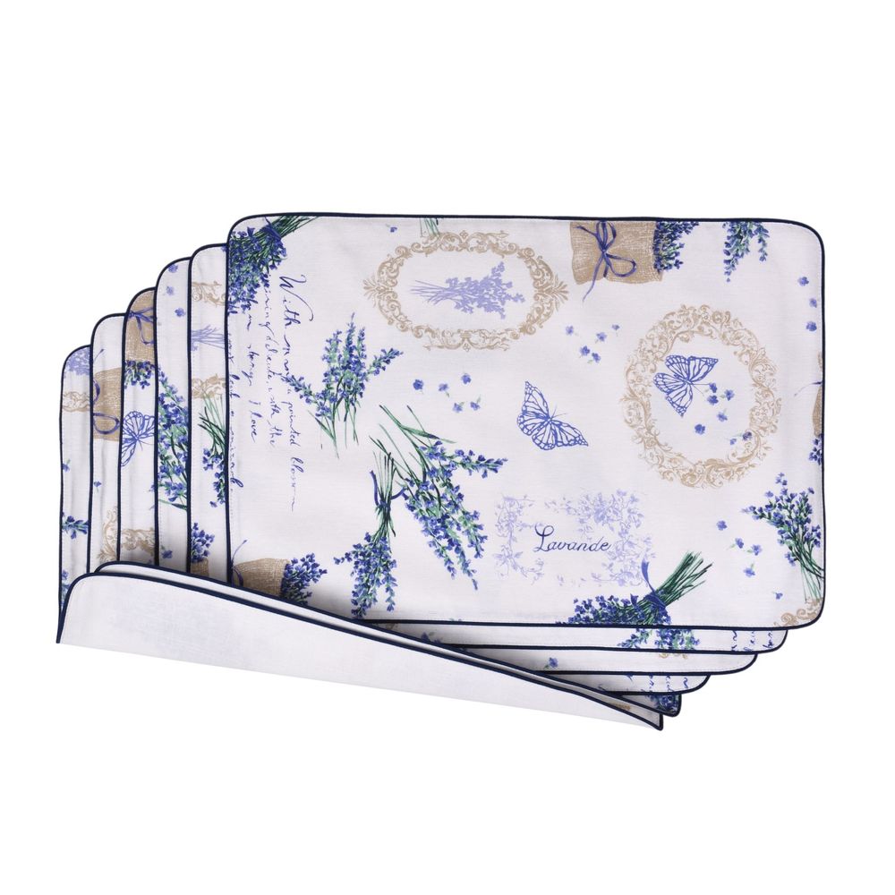 Sets de table - Sets de table both sides Lavender & White Panama - ROSEBERRY HOME