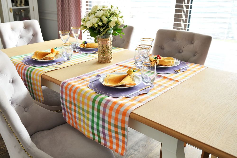 Table linen - Tablecloth Rainbow Gingham - ROSEBERRY HOME