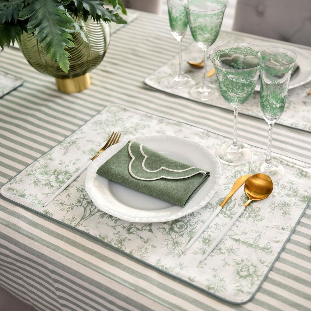 Table cloths - Tablecloth Dandy Green 130x200 - ROSEBERRY HOME