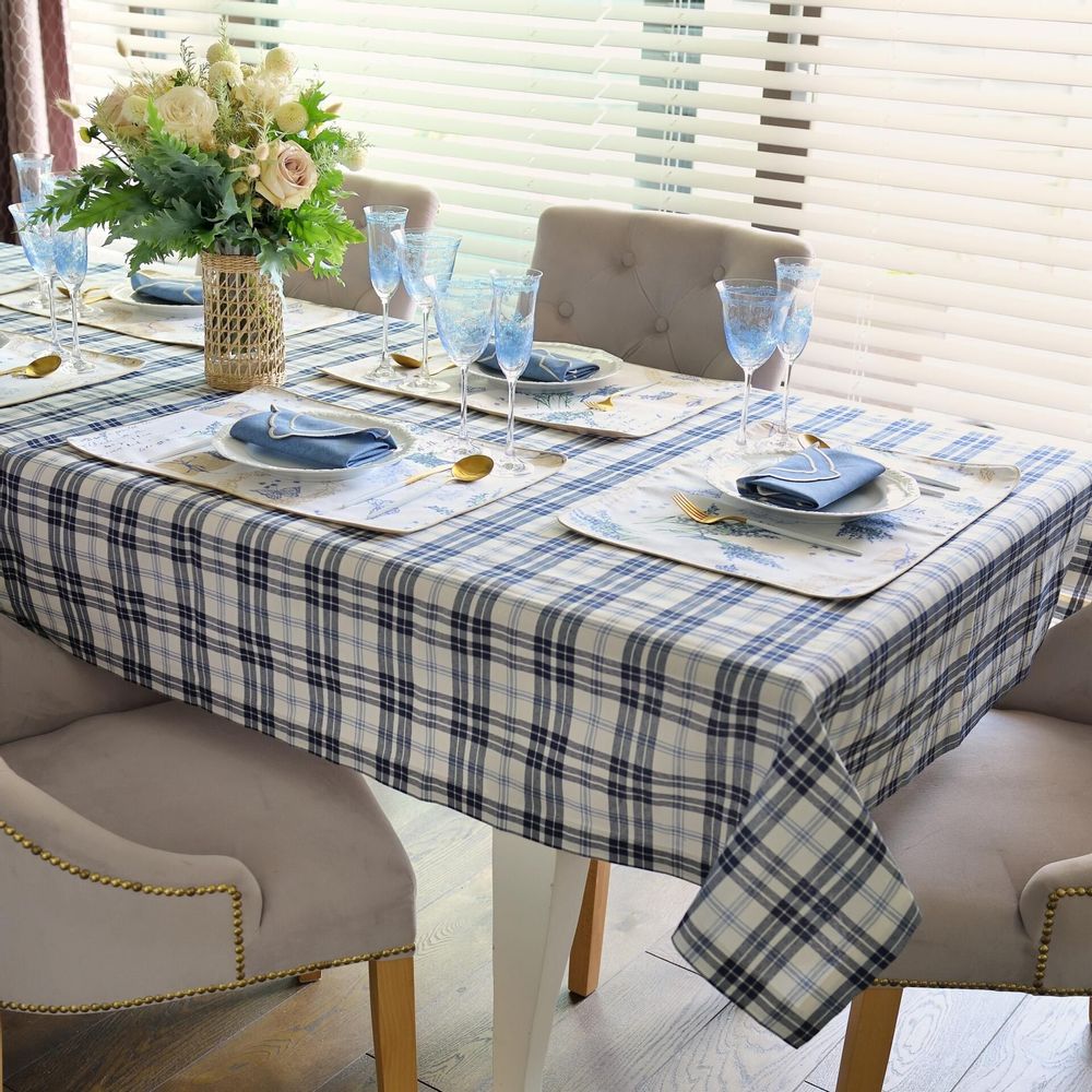 Table cloths - Tablecloth Blue Plaid - 210 cm - ROSEBERRY HOME