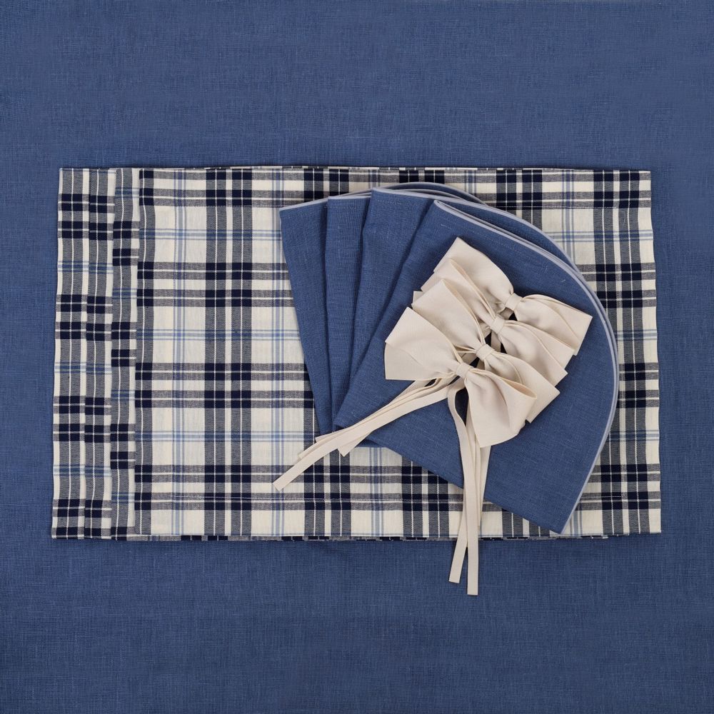 Table cloths - Tablecloth Blue Plaid - 210 cm - ROSEBERRY HOME