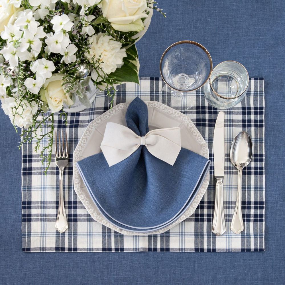 Table cloths - Tablecloth Blue Plaid - 210 cm - ROSEBERRY HOME