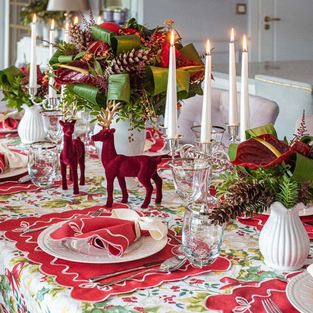 Nappes - Nappe de table Very Holly Christmas rounded 160 - ROSEBERRY HOME