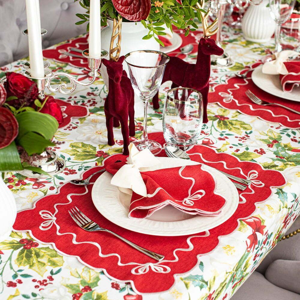 Nappes - Nappe de table Very Holly Christmas rounded 160 - ROSEBERRY HOME