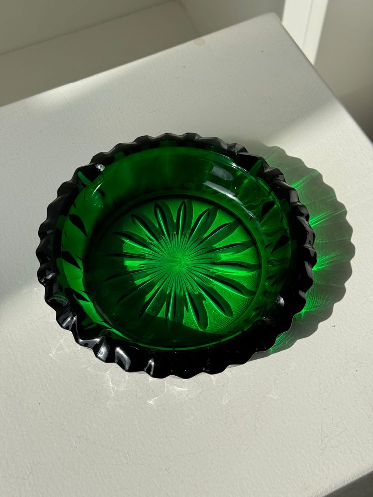 Accessoires à poser - Cendrier vert en verre D15 - OFFICE OBJETS