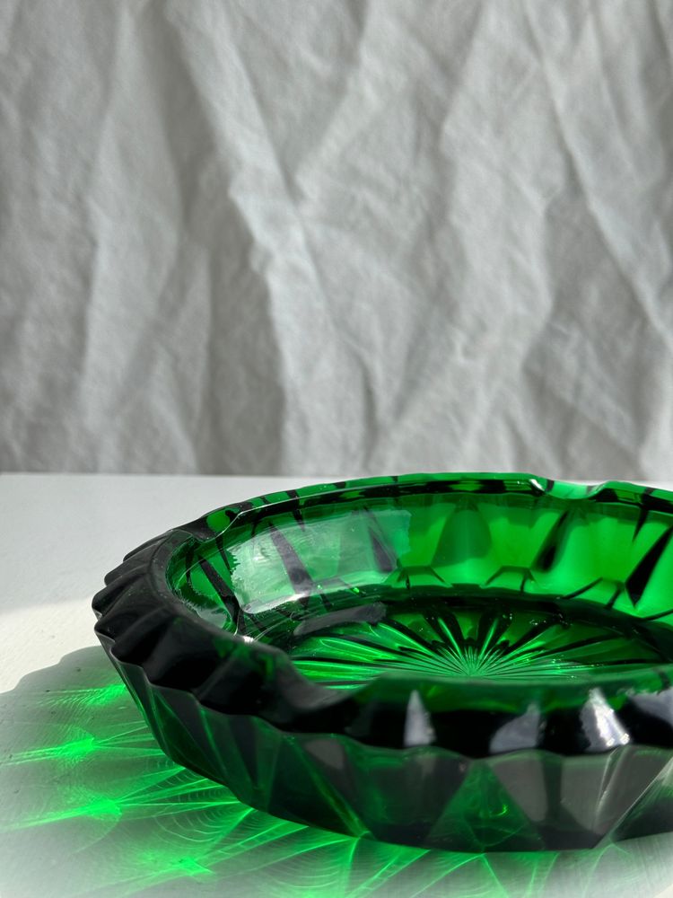 Accessoires à poser - Cendrier vert en verre D15 - OFFICE OBJETS