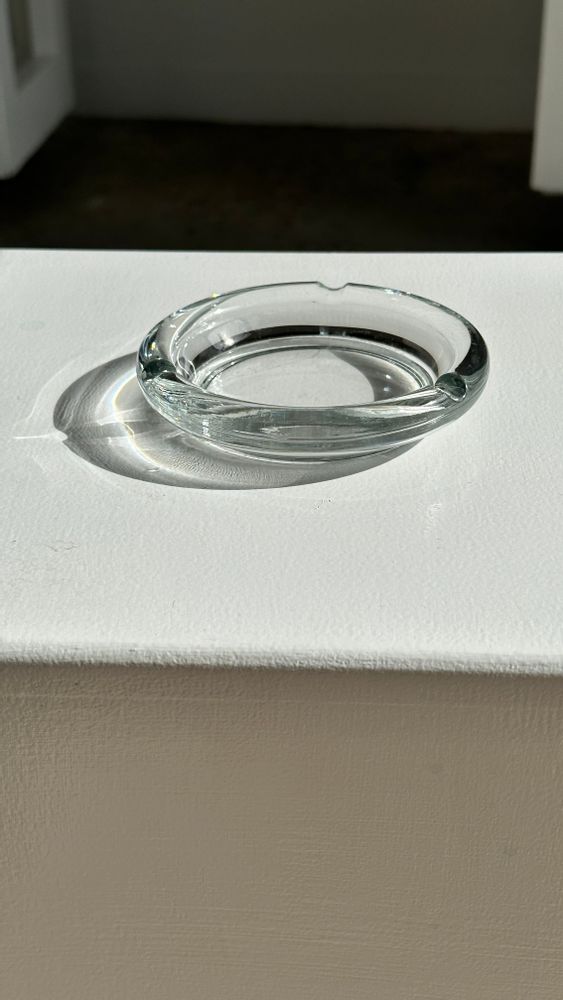 Accessoires à poser - Cendrier vintage transparent en verre italien D:12cm H:2,5cm - OFFICE OBJETS