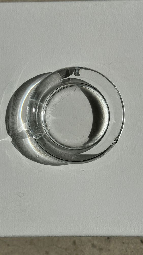 Accessoires à poser - Cendrier vintage transparent en verre italien D:12cm H:2,5cm - OFFICE OBJETS
