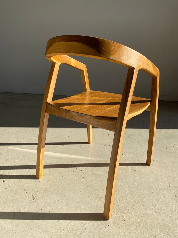 Chaises - Chaise en bois naturel à dossier enveloppant - OFFICE OBJETS