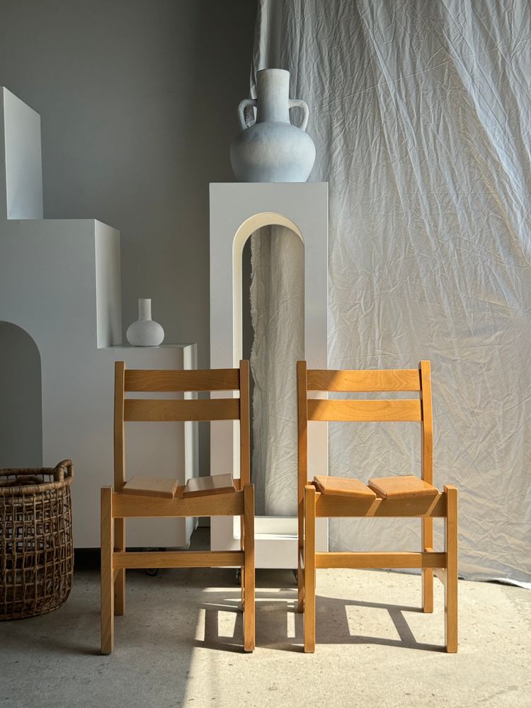 Chaises - Chaise en pin vintage, ancien mobilier de station de ski - OFFICE OBJETS