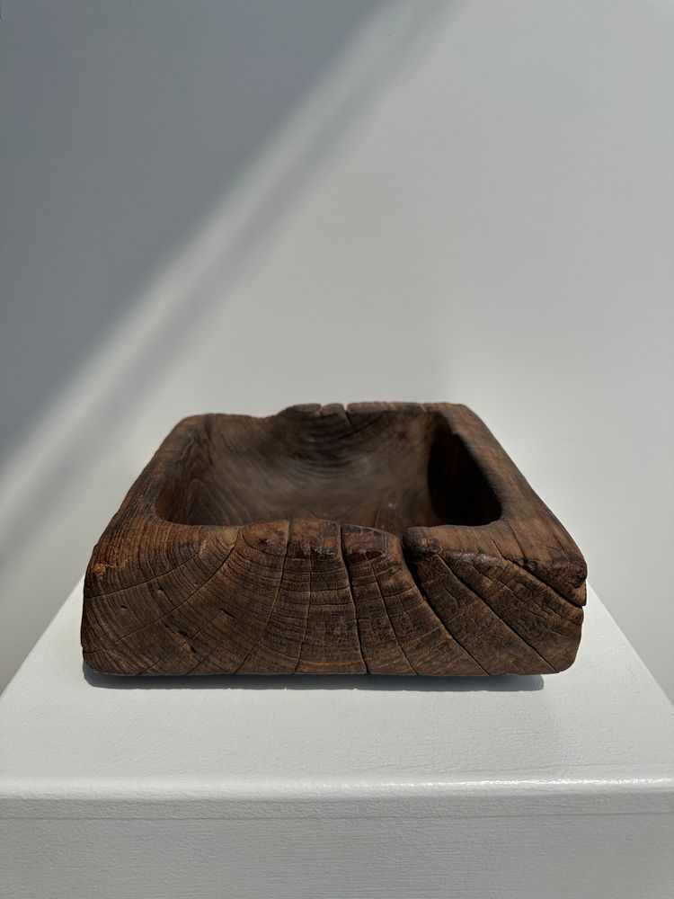 Sculptures, statuettes and miniatures - Square Dark Brown Asian Teak Cup - OFFICE OBJETS