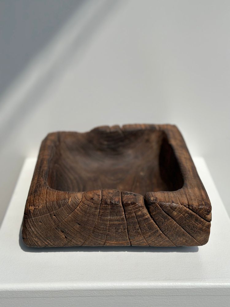 Sculptures, statuettes and miniatures - Square Dark Brown Asian Teak Cup - OFFICE OBJETS