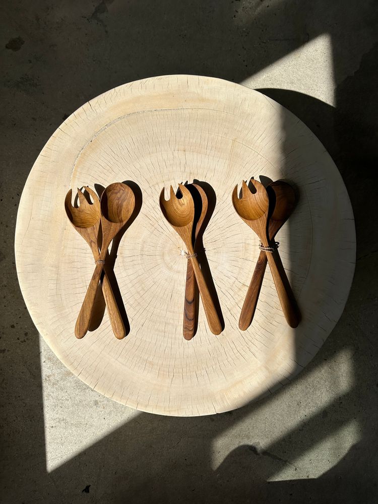 Couverts & ustensiles de cuisine - Couverts à salade en bois monoxyle naturel - OFFICE OBJETS