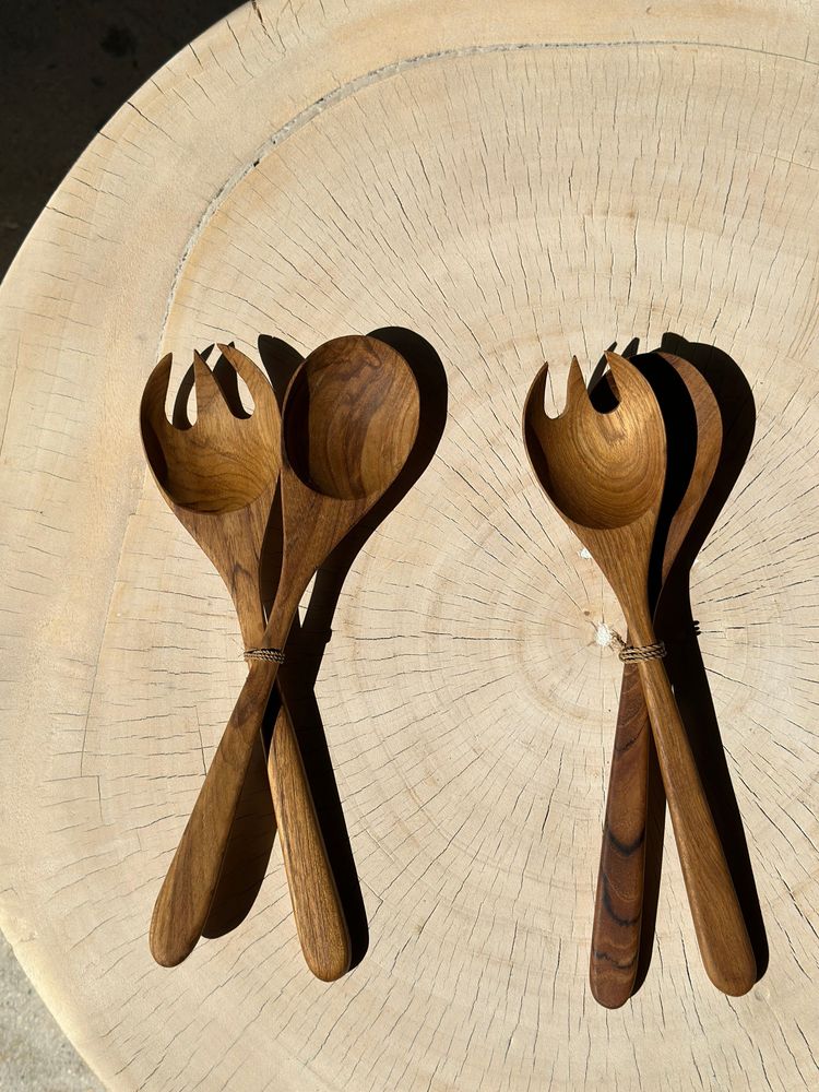 Couverts & ustensiles de cuisine - Couverts à salade en bois monoxyle naturel - OFFICE OBJETS