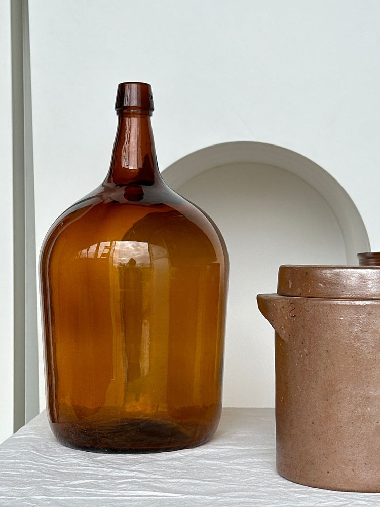 Accessoires à poser - Dame jeanne en verre ambré H:35 - OFFICE OBJETS