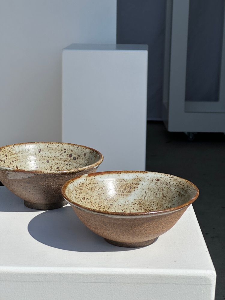 Bowls - Duo of ceramic bowls inside glazed outside matt raw earth - OFFICE OBJETS