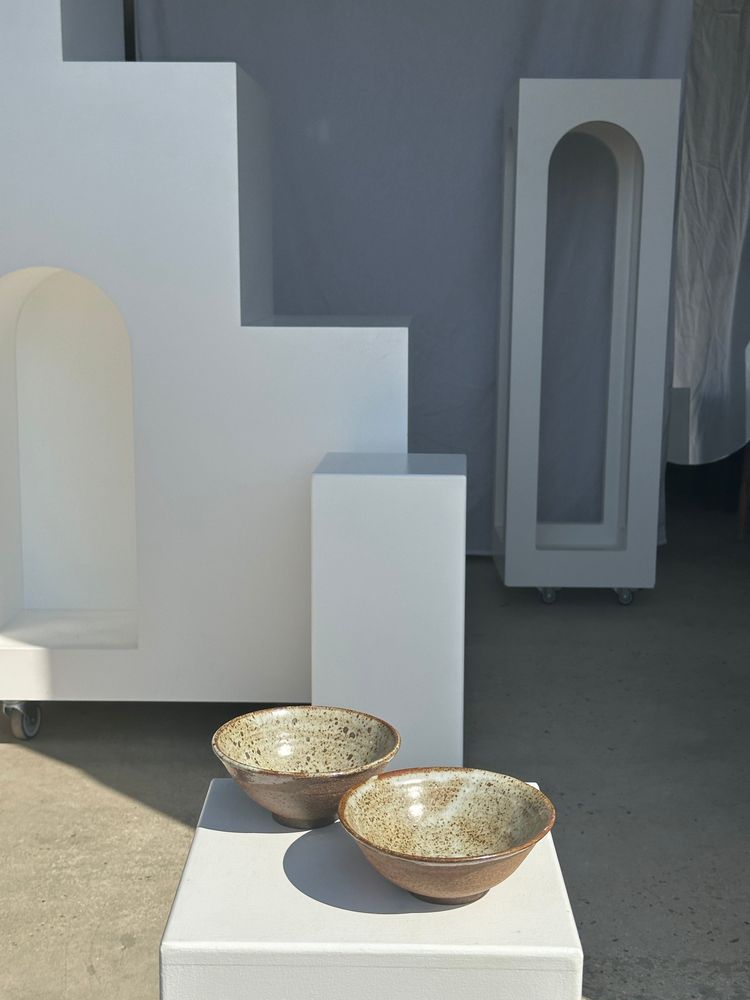 Bowls - Duo of ceramic bowls inside glazed outside matt raw earth - OFFICE OBJETS
