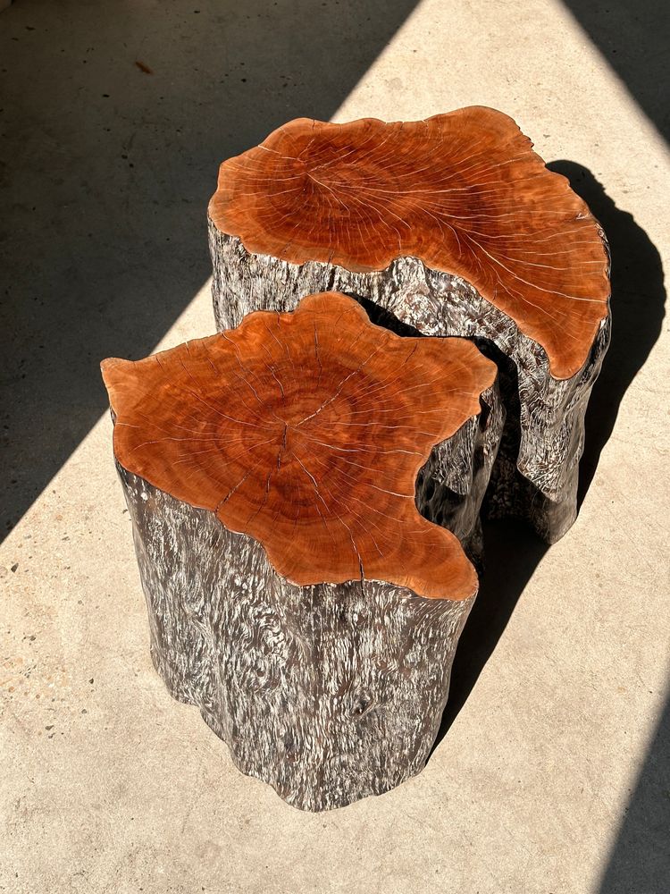 Coffee tables - Duo of lychee stools forming a coffee table - OFFICE OBJETS