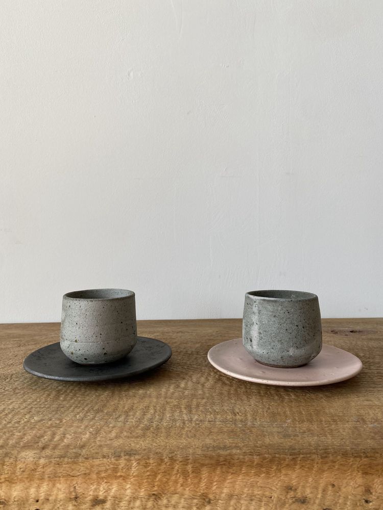 Mugs - Duo of gray ceramic mugs - OFFICE OBJETS