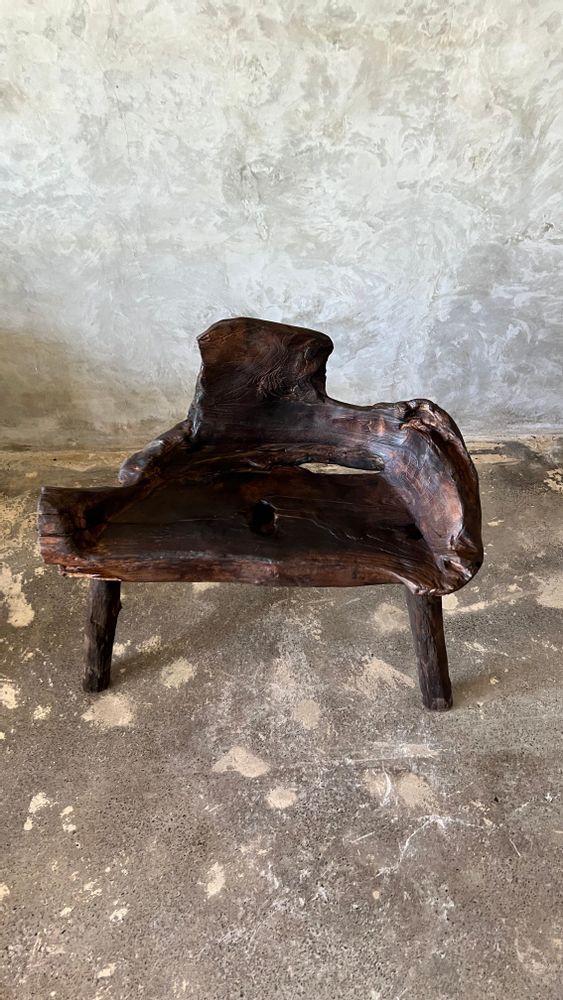 Armchairs - Brown organic solid teak armchair - OFFICE OBJETS