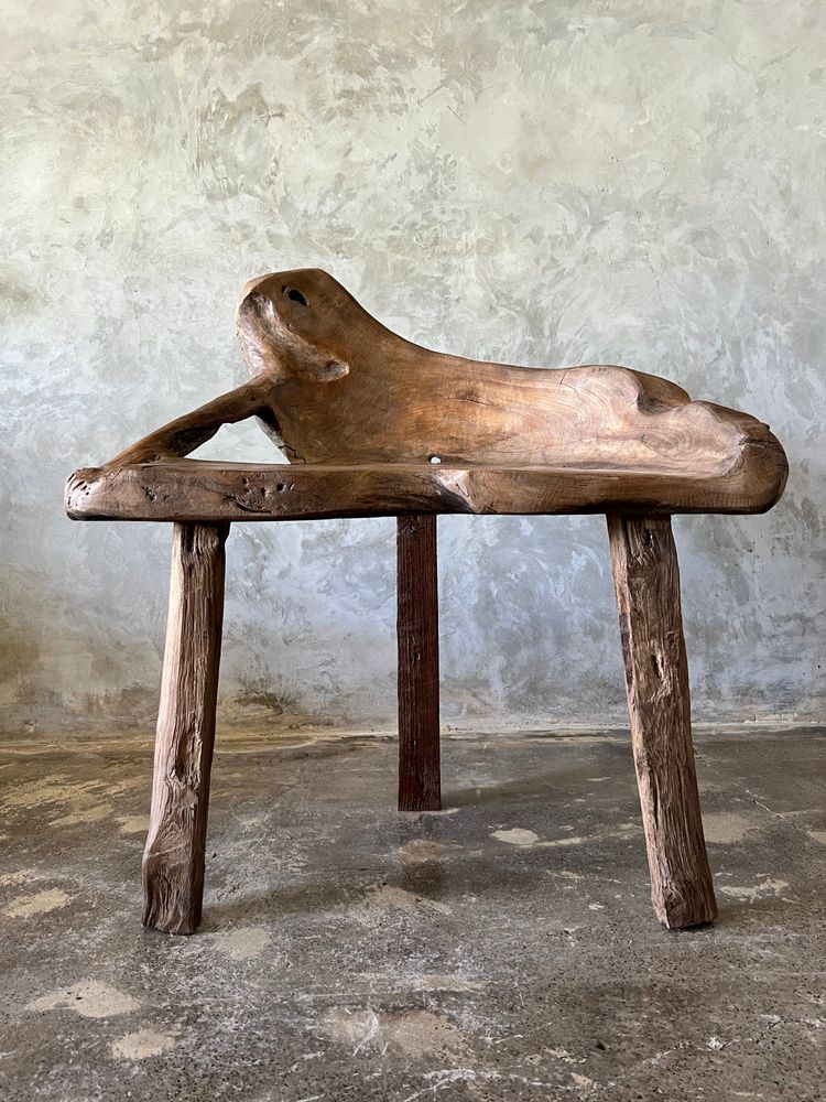 Armchairs - Armchair in solid organic teak, monoxyl seat, openwork back - OFFICE OBJETS