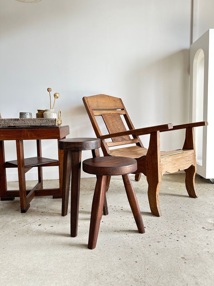 Armchairs - Large vintage Asian wooden rest chair - OFFICE OBJETS