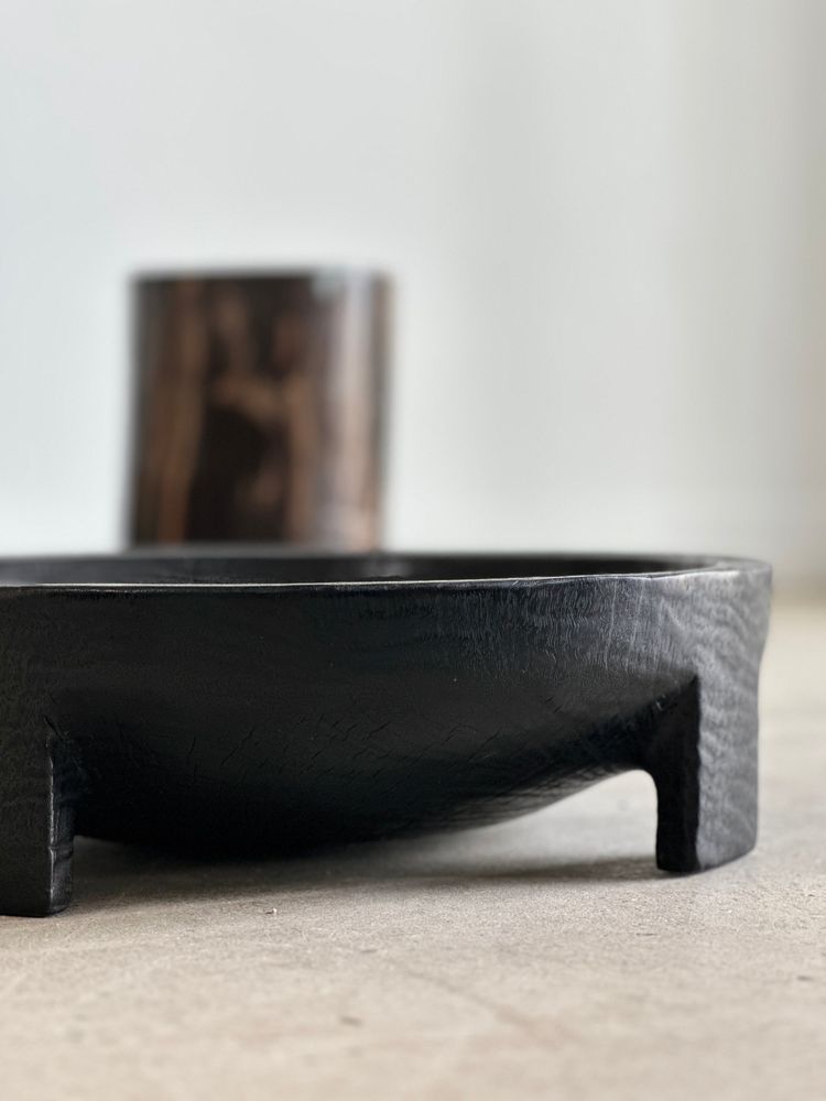 Objets de décoration - Grande coupe en manguier monoxyle noire D:40 H:12 - OFFICE OBJETS