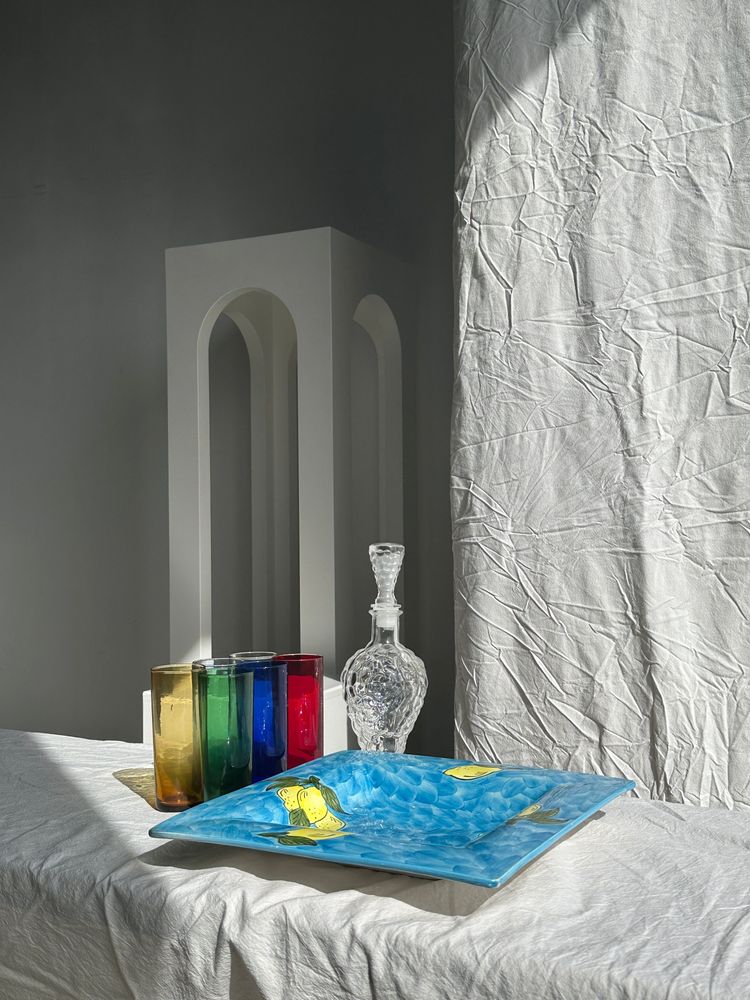Plats et saladiers - Grand plat carré à motif de citron 33cm Aleya Slim - OFFICE OBJETS