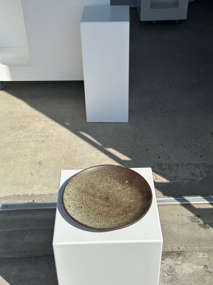 Ceramic - Large Indonesian green ceramic dish D:26.5 - OFFICE OBJETS