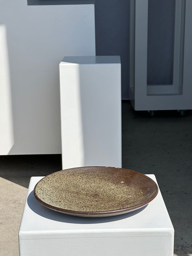 Ceramic - Large Indonesian green ceramic dish D:26.5 - OFFICE OBJETS