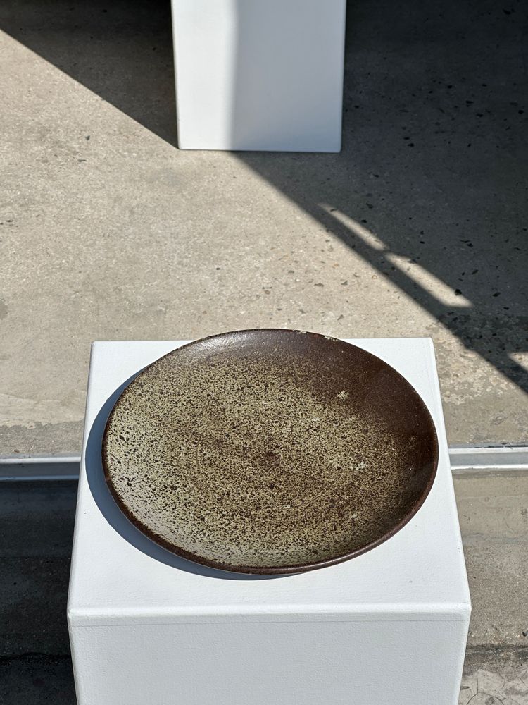 Ceramic - Large Indonesian green ceramic dish D:26.5 - OFFICE OBJETS