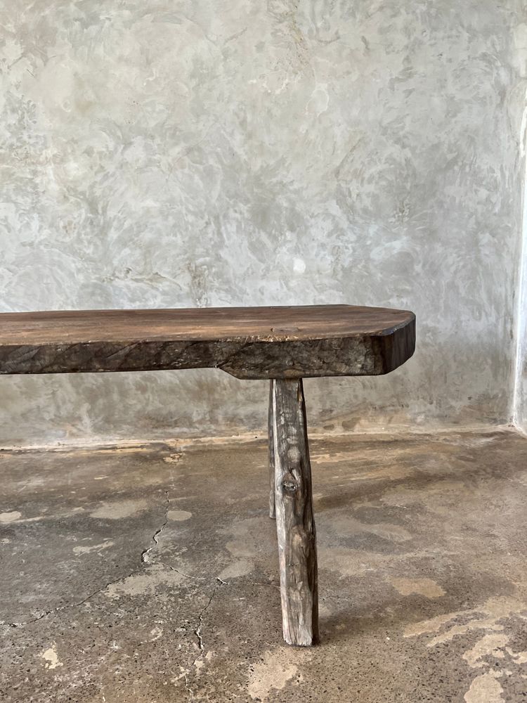 Tables basses - Grande table basse arrondie en teck asiatique ancien L:2m l:50 H:50 - OFFICE OBJETS
