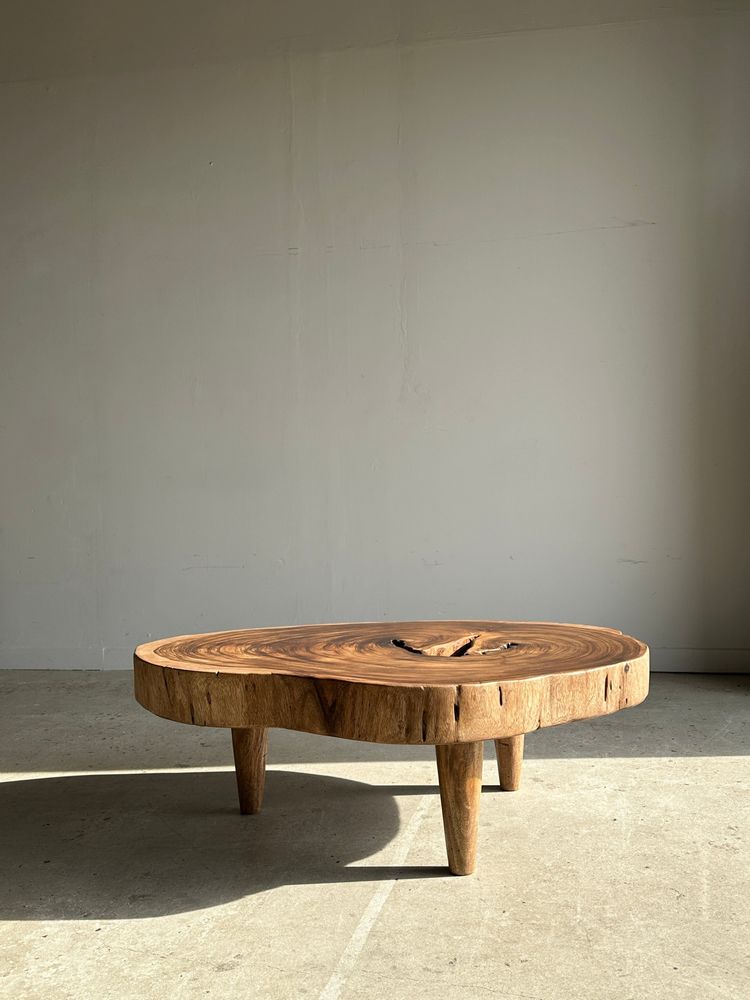 Coffee tables - Large coffee table, natural monoxyl wood top (suar) - Awan - OFFICE OBJETS