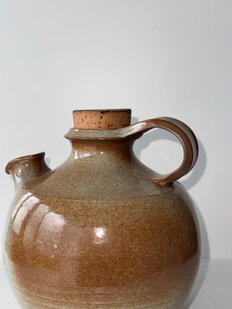 Carafes - Stoneware jar with cork stopper H17 - OFFICE OBJETS