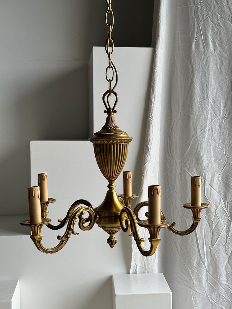 Suspensions - Lustre classique doré à 5 bras de lumière - OFFICE OBJETS