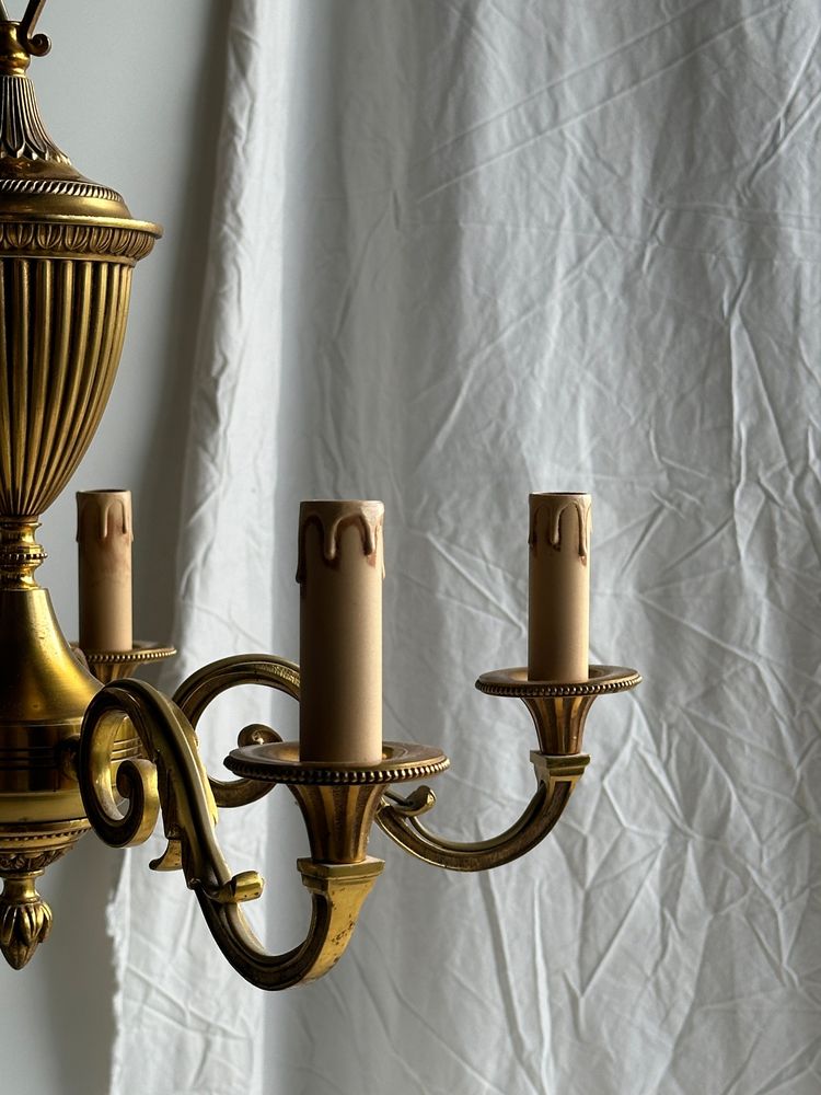 Suspensions - Lustre classique doré à 5 bras de lumière - OFFICE OBJETS