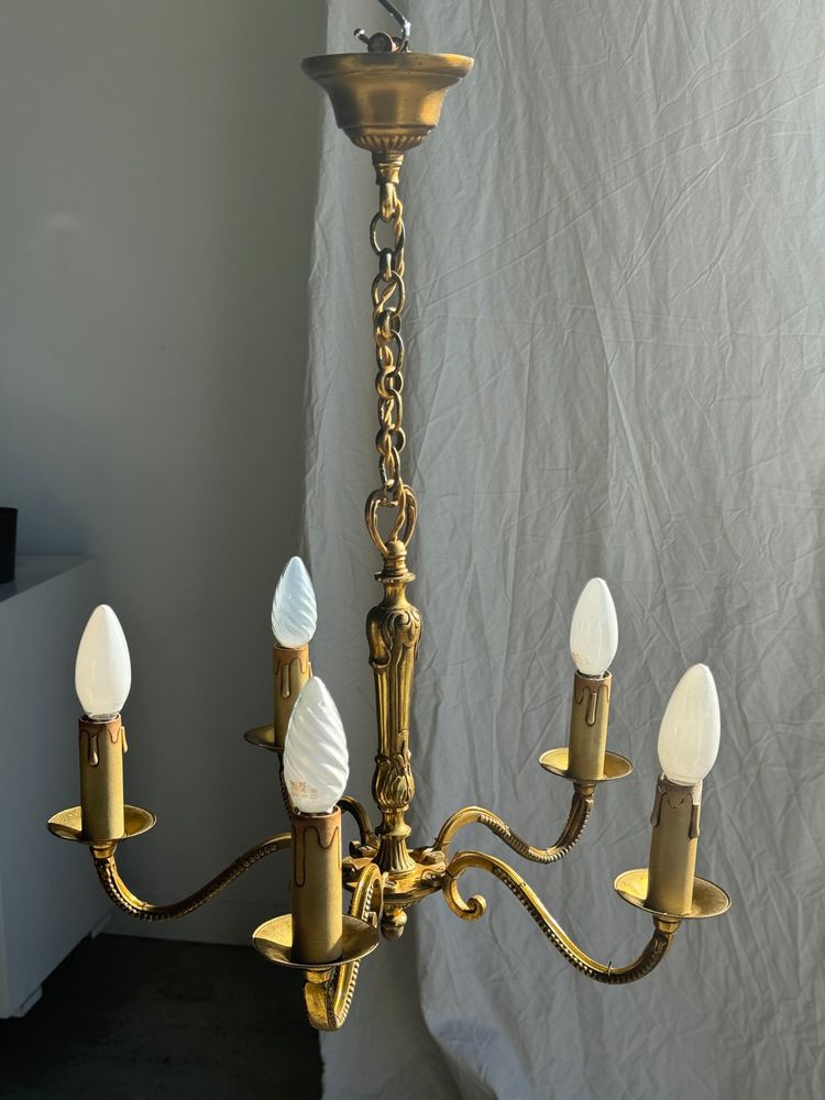 Suspensions - Lustre classique doré à 5 bras de lumière D:40cm - OFFICE OBJETS
