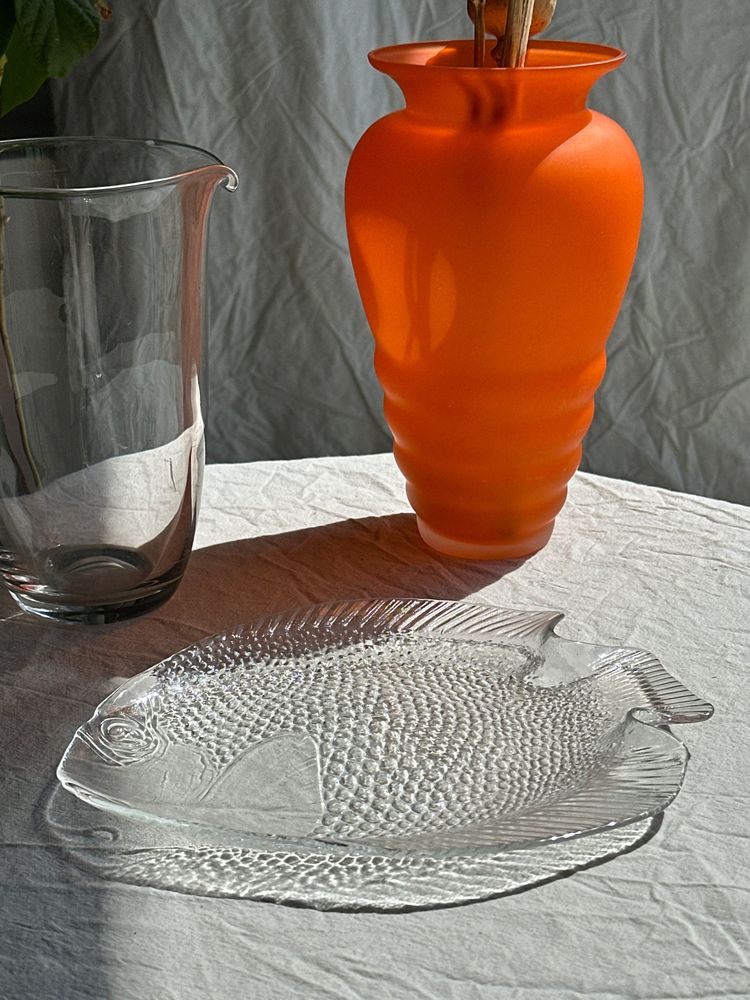 Assiettes au quotidien - Lot de 6 assiettes vintage en forme de poisson en verre Arcoroc - OFFICE OBJETS