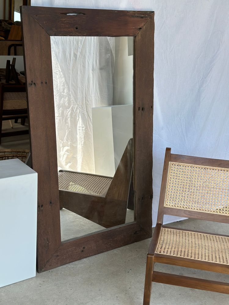 Mirrors - Antique exotic brutalist ironwood frame mirror H:139cm - OFFICE OBJETS