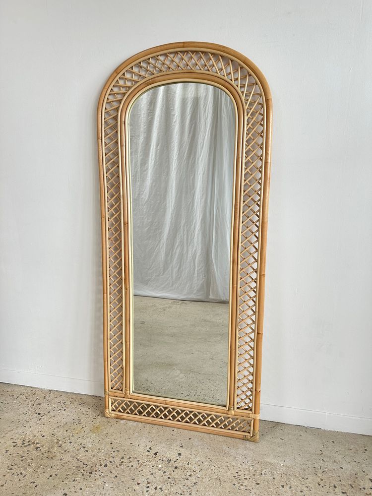 Miroirs - Miroir de pied en rotin à croisillons H:1m80 - OFFICE OBJETS