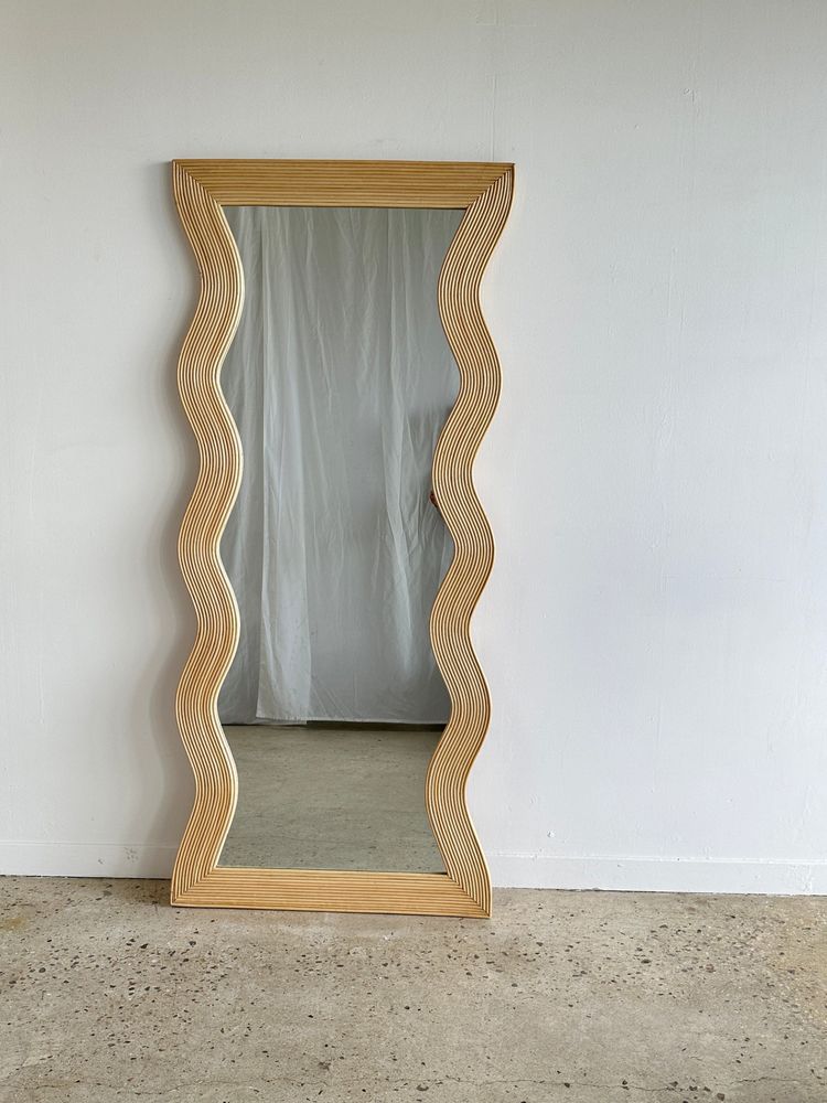 Miroirs - Miroir de pied en rotin zigzag H:182cm - OFFICE OBJETS