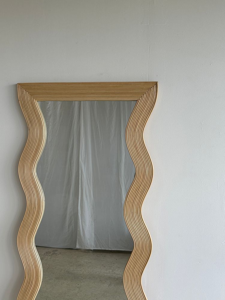 Miroirs - Miroir de pied en rotin zigzag H:182cm - OFFICE OBJETS