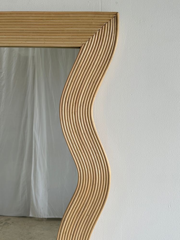 Miroirs - Miroir de pied en rotin zigzag H:182cm - OFFICE OBJETS