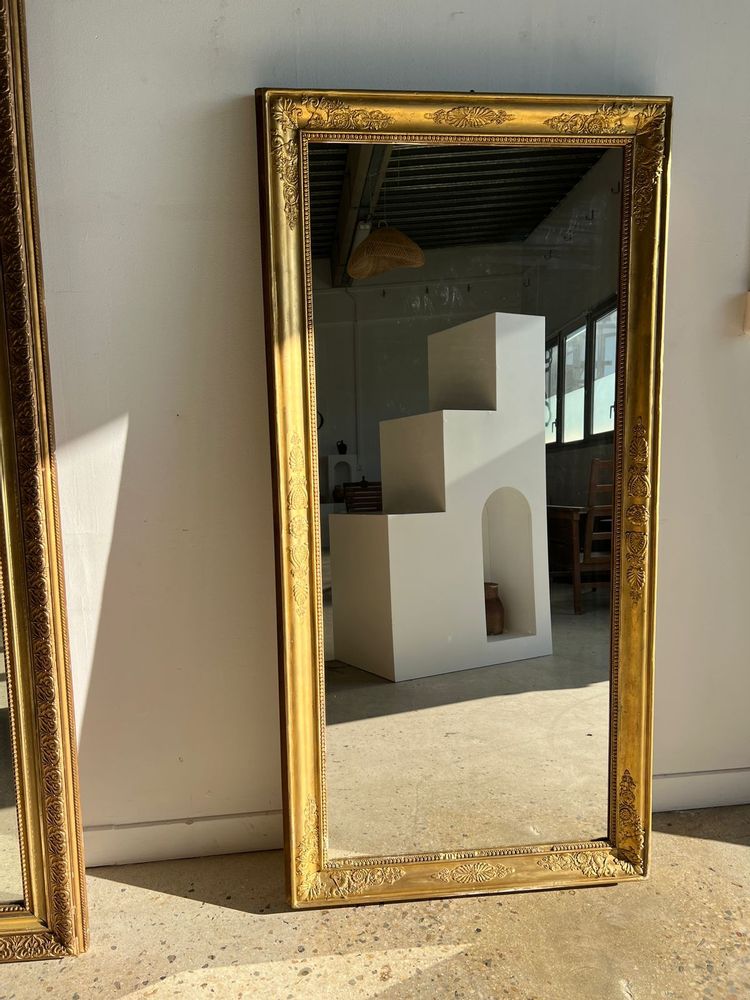 Mirrors - Rectangular gilded mirror 19th century H: 150cm - OFFICE OBJETS
