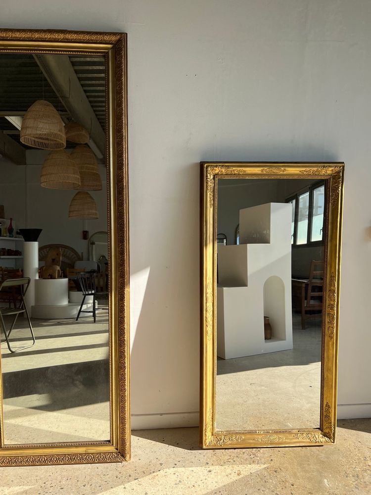 Mirrors - Rectangular gilded mirror 19th century H: 150cm - OFFICE OBJETS