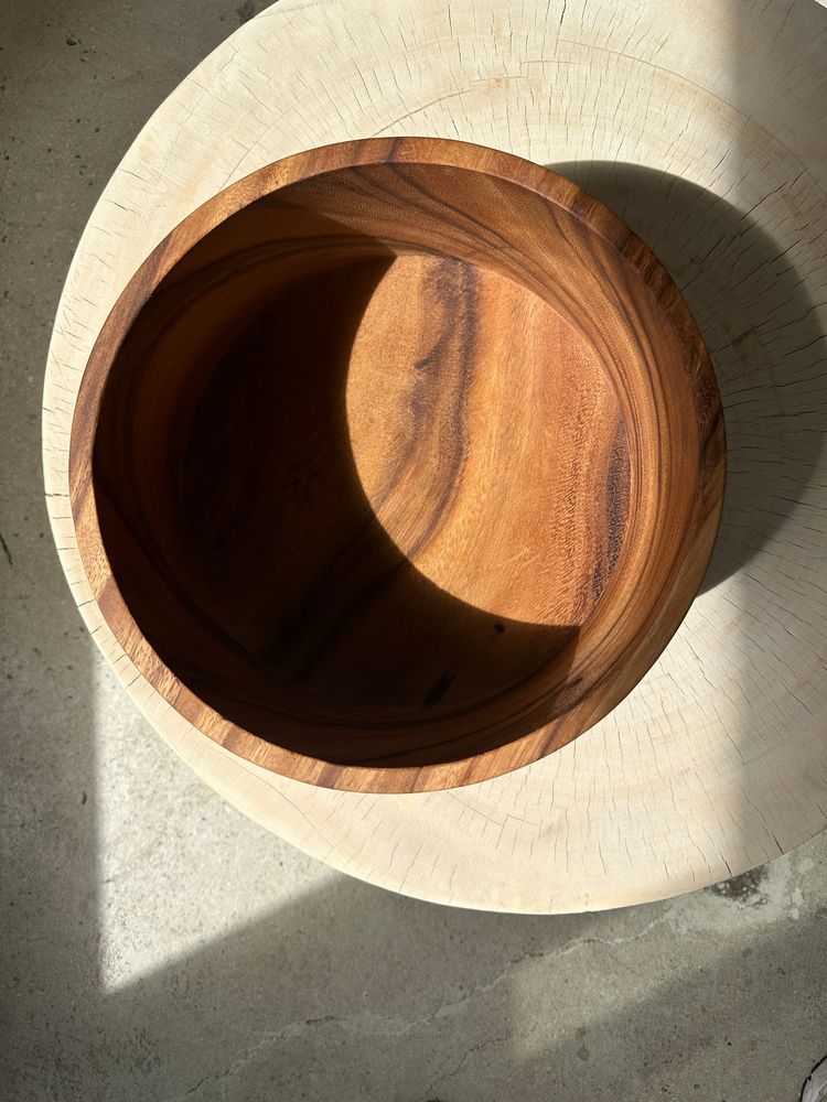 Objets de décoration - Moyenne coupe en teck monoxyle H:12,5 D:25 - OFFICE OBJETS
