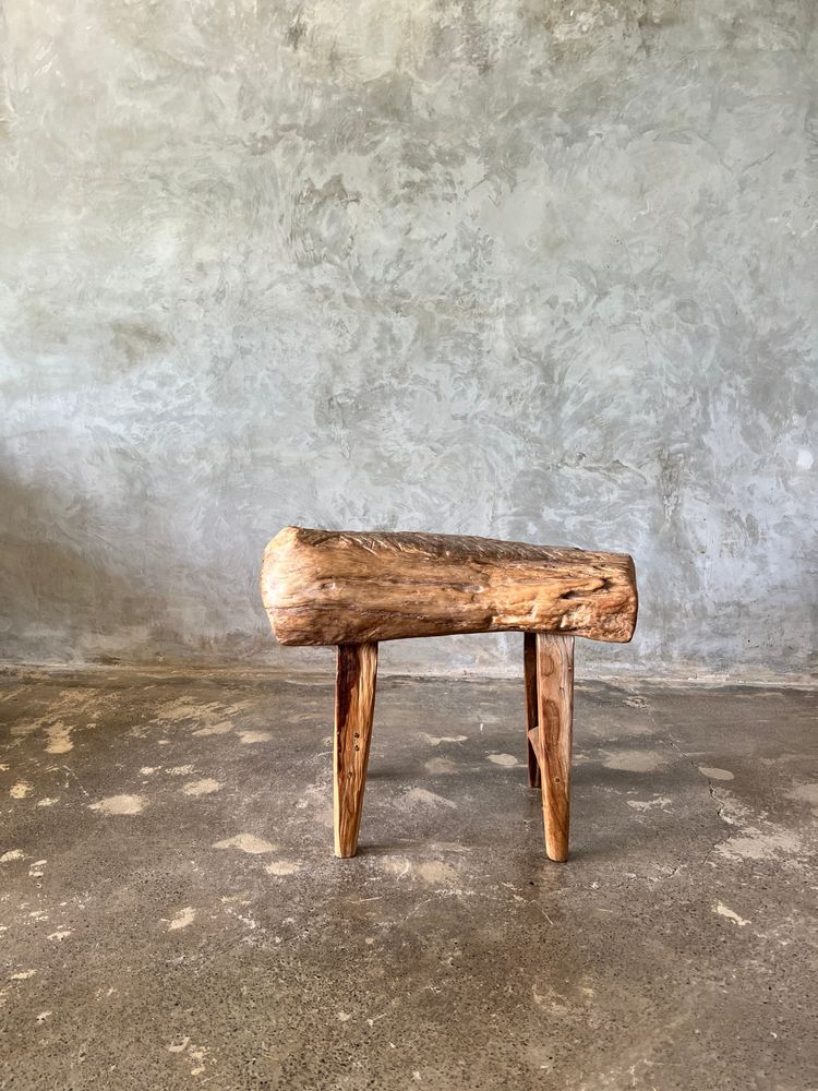 Benches - Small organic bench in blond Asian teak quadripod - Delapan - OFFICE OBJETS