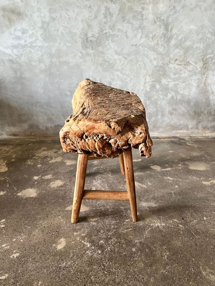 Benches - Small organic bench in blond Asian teak quadripod - Delapan - OFFICE OBJETS