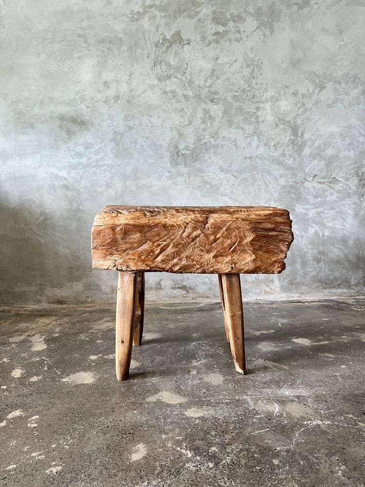 Bancs - Petit banc organique en teck asiatique blond quadripode - Dua - OFFICE OBJETS